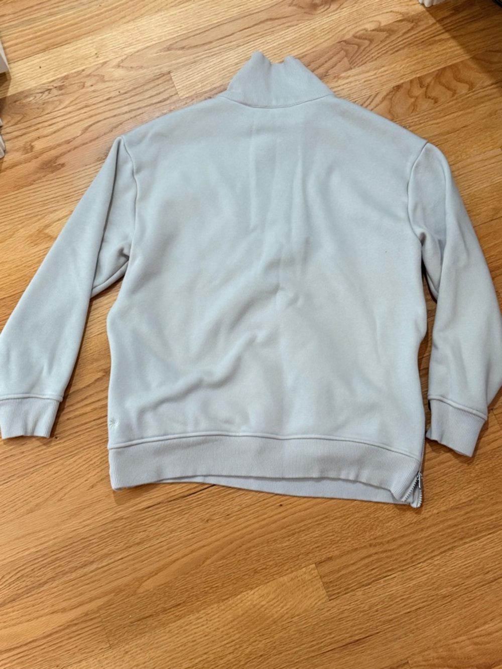 Athleta Beige Forever Fleece Quarter-Zip Pullover Seeatshirt - Picture 5 of 5